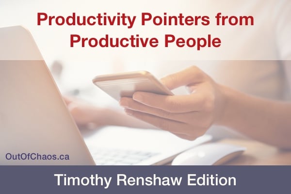 productive person working on laptop computer and smart phone - timothy renshaw edition