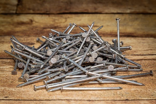 pile of nails as renovation material