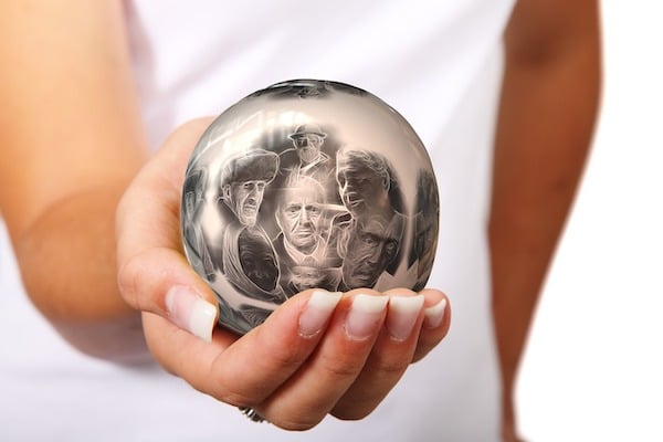crystal ball showing downsize elderly parents
