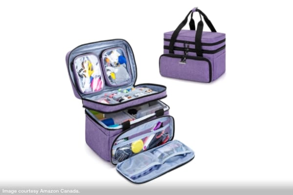 suitcase style storage for mending kit